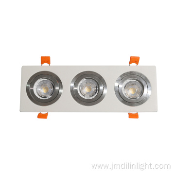 White Recessed Rectangular LED Triple Heads Downlights